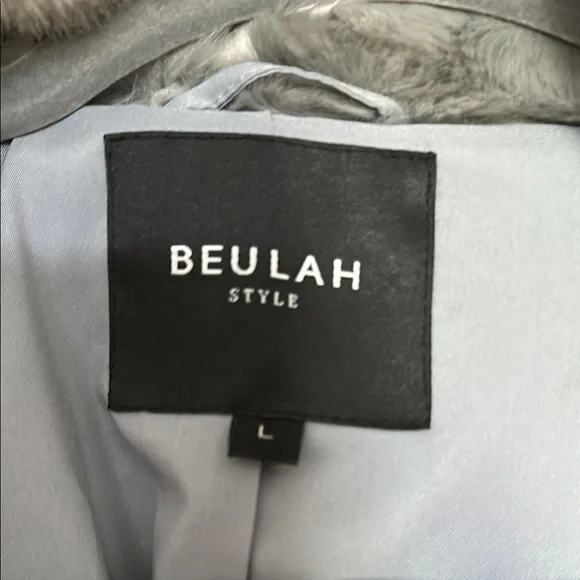 Beulah Gray Teddy Jacket Plush Faux Fur Cozy - Picture 4 of 7